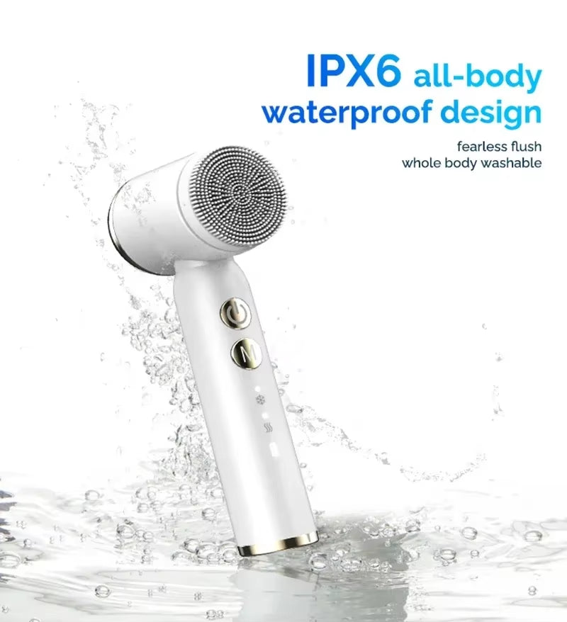 6 in 1 Electric Cleansing Brush Ultrasonic Facial Cleaner Rotating Cleansing Face Deep Cleansing Exfoliation & Gentle Skincare