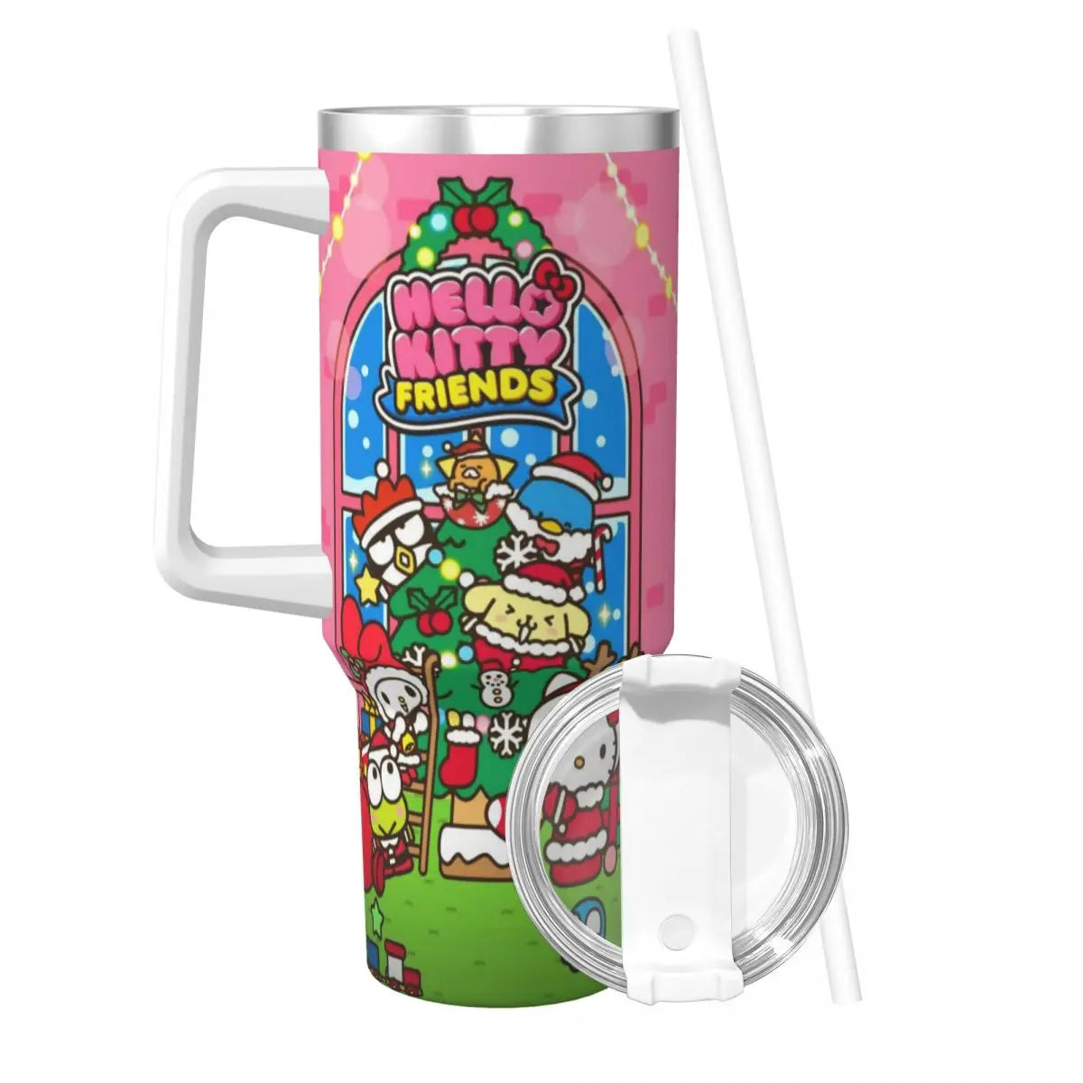 Hello Kitty & Friends Merry Christmas Tumbler Cold and Hot Water Bottle Leakproof Stainless Steel Thermal Cups Travel Car Mugs