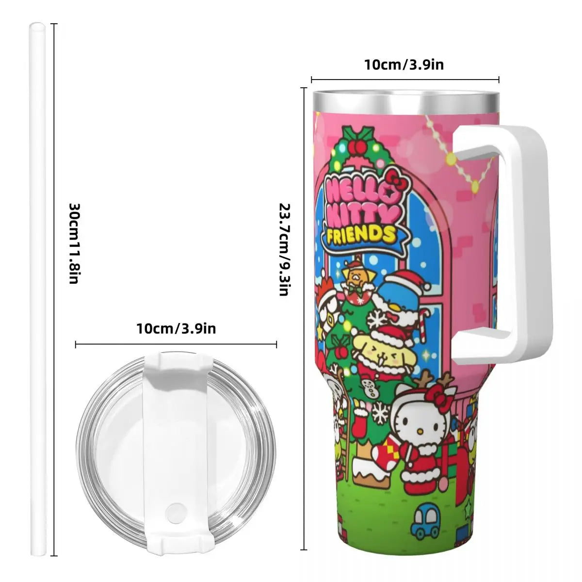 Hello Kitty & Friends Merry Christmas Tumbler Cold and Hot Water Bottle Leakproof Stainless Steel Thermal Cups Travel Car Mugs