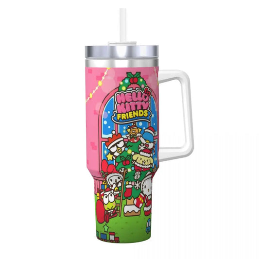 Hello Kitty & Friends Merry Christmas Tumbler Cold and Hot Water Bottle Leakproof Stainless Steel Thermal Cups Travel Car Mugs