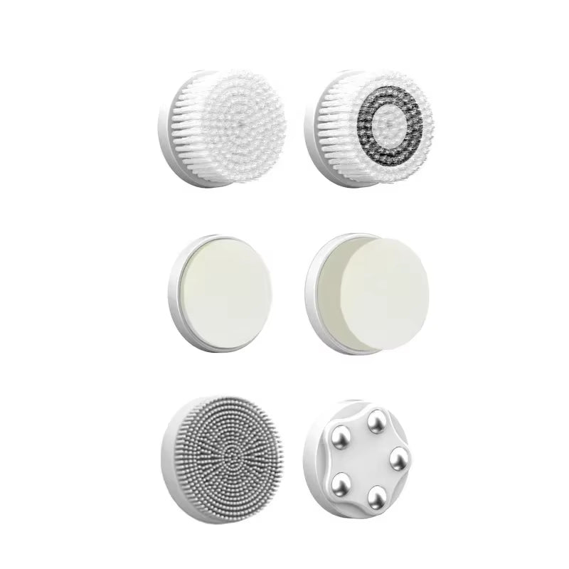 6 in 1 Electric Cleansing Brush Ultrasonic Facial Cleaner Rotating Cleansing Face Deep Cleansing Exfoliation & Gentle Skincare