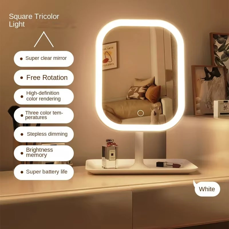Miroir LED 3 Couleurs Rechargeable