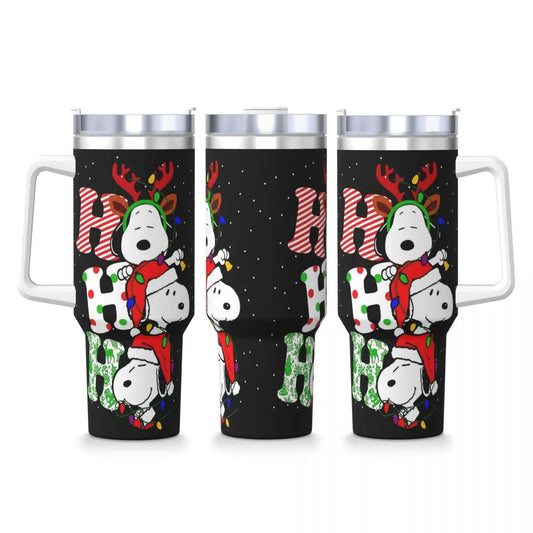 Stainless Steel Tumbler Christmas Snoopys Dog Coffee Mug Insulated Cold Drink Mugs Cup Driving Custom Water Bottle