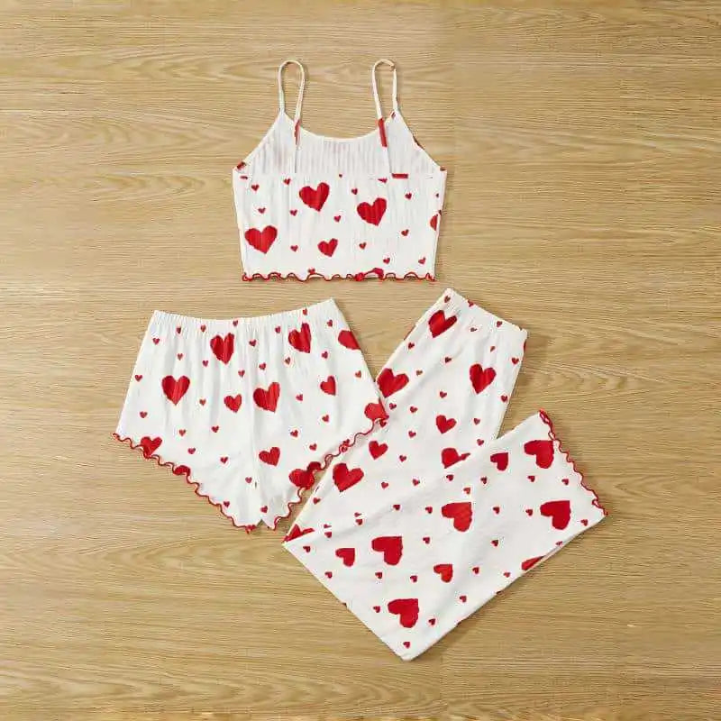 Casual Printed Pajamas For Women Two Pieces Sleepwear Women's Pajama Trousers Loungewear Sets Nightwear Female Home Suit Clothes